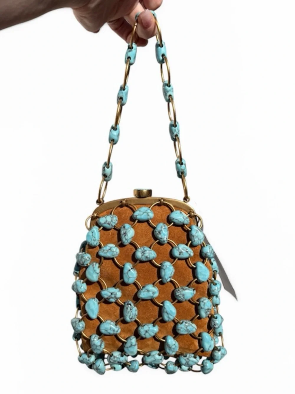 Price Firm - CULT GAIA  Brielle Suede & Stone Wristlet